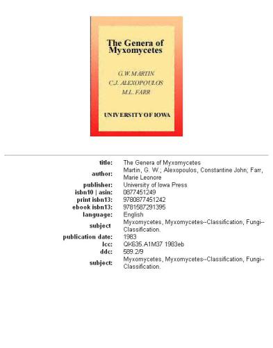 The genera of Myxomycetes