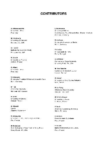 Encyclopedia of Mathematical Physics. Contributors