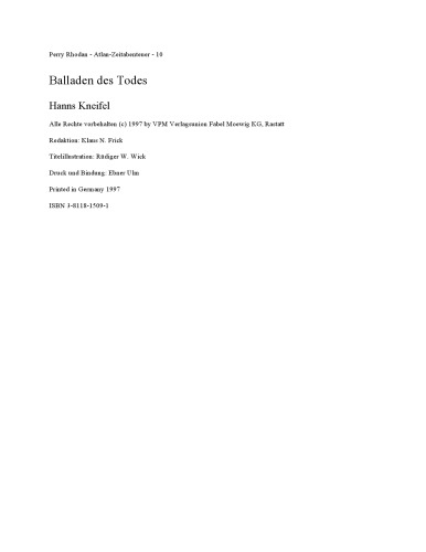 Atlan-Zeitabenteuer: Atlan, Bd.10, Balladen des Todes
