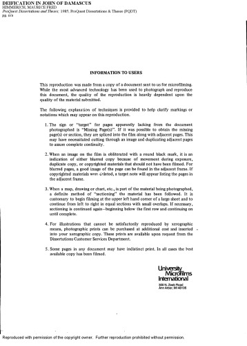 Deification in John of Damascus  (phd dissertation)