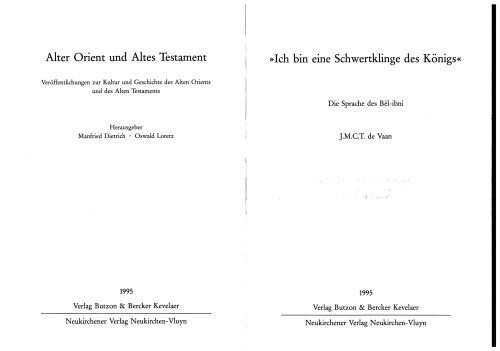 Ich bin eine Schwertklinge des Königs. Die Sprache des Bel-ibni