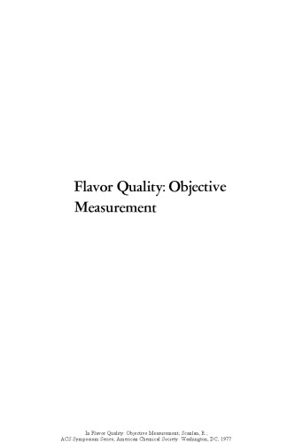 Flavor Quality: Objective Measurement