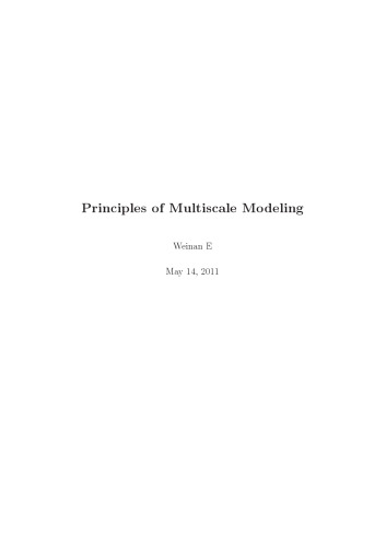 Principles of Multiscale Modeling