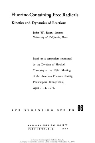 Fluorine-Containing Free Radicals. Kinetics and Dynamics of Reactions