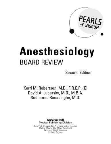 Anesthesiology board review