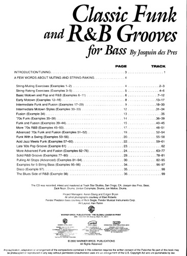 Classic Funk and R&B Grooves for Bass