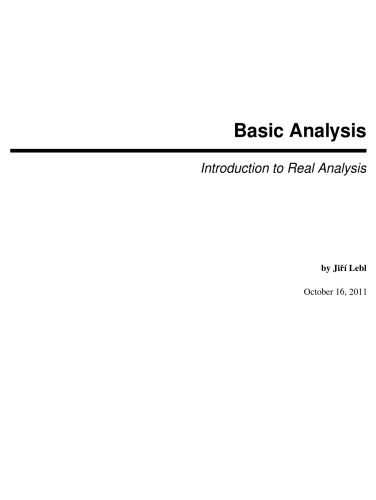 Basic Analysis: Introduction to Real Analysis