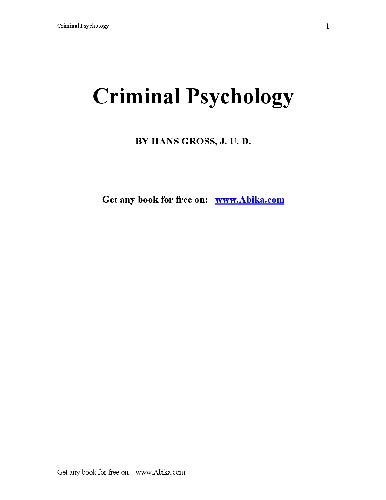 Criminal Psychology
