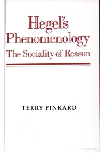 Hegel's Phenomenology: the sociality of reason