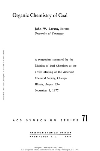Organic Chemistry of Coal