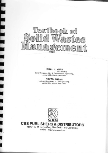 Textbook of Solid Wastes Management