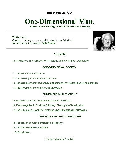 One-Dimensional Man [html]