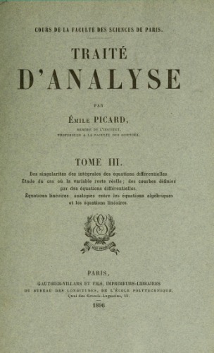 Traité d'analyse, tome 3