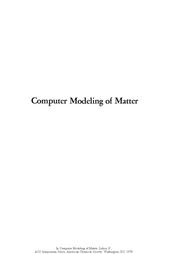 Computer Modeling of Matter