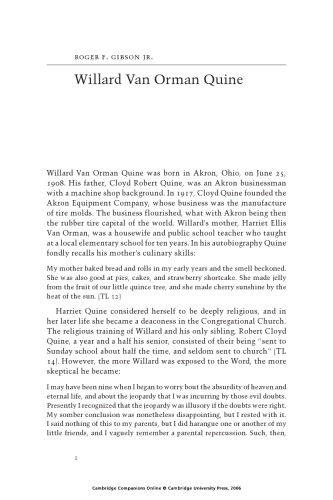 The Cambridge Companion to Quine