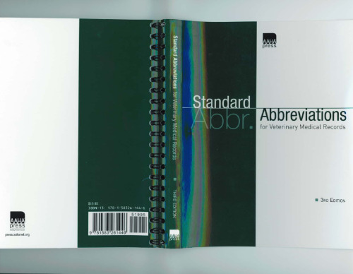 Standard Abbreviations for Veterinary Medical Records