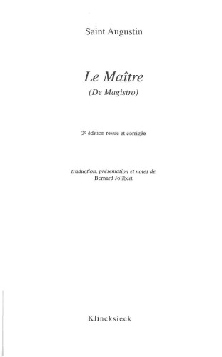 De l'enseignement (De magistro)