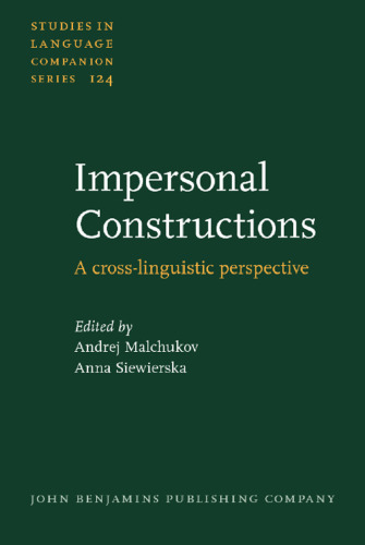 Impersonal Constructions: A Cross-Linguistic Perspective