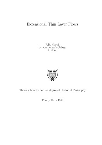 Extensional Thin Layer Flows