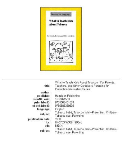 What to Teach Kids About Tobacco: For Parents, Teachers, and Other Caregivers