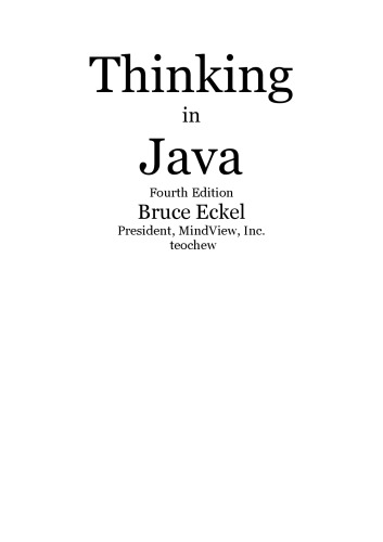 Thinking in Java (4th Edition)