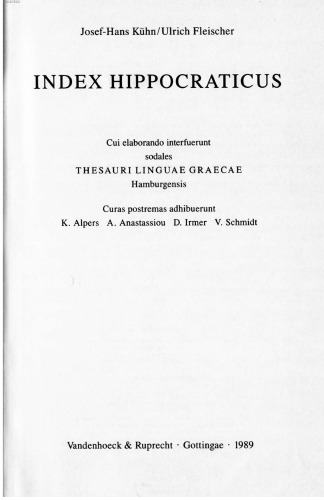 Index Hippocraticus A-D
