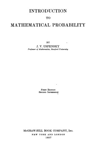 Introduction to mathematical probability