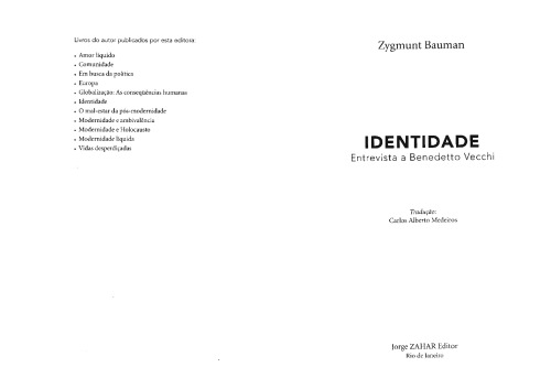 IDENTIDADE: ENTREVISTA A BENEDETTO VECCHI