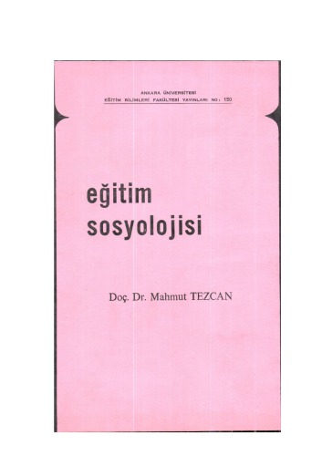 Eğitim Sosyolojisi 4. Baskı (1985)