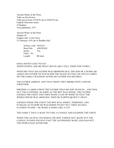 Ancient Music in the Pines: In Zen Mind Suddenly Stops