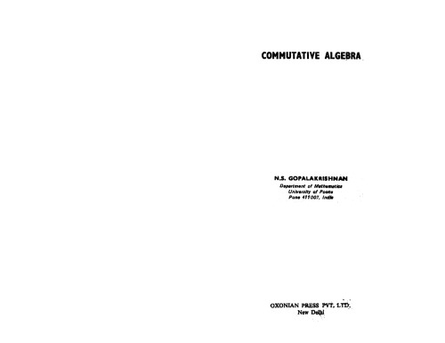 Commutative algebra