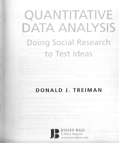 Quantitative data analysis: doing social research to test ideas