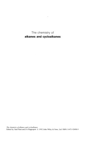 The Chemistry of alkanes and cycloalkanes