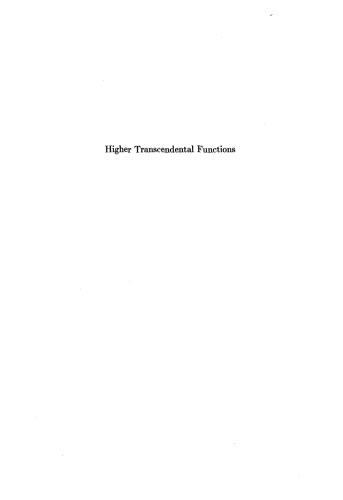 Higher Transcendental Functions (Vol. 3)