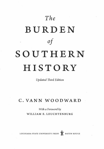 The Burden of Southern History, Updated third edition