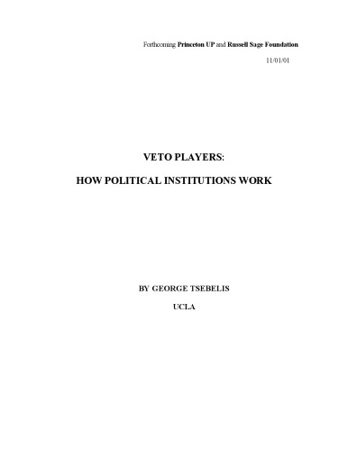 Veto Players: How Political Institutions Work