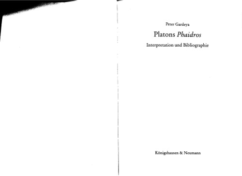 Platons Phaidros: Interpretation und Bibliographie