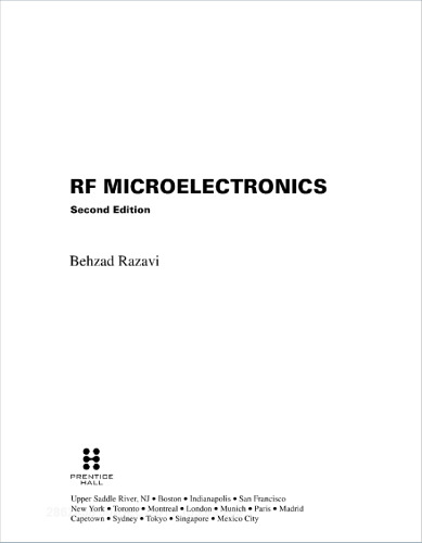 RF Microelectronics, 2nd Edition (Prentice Hall Communications Engineering and Emerging Technologies Series)