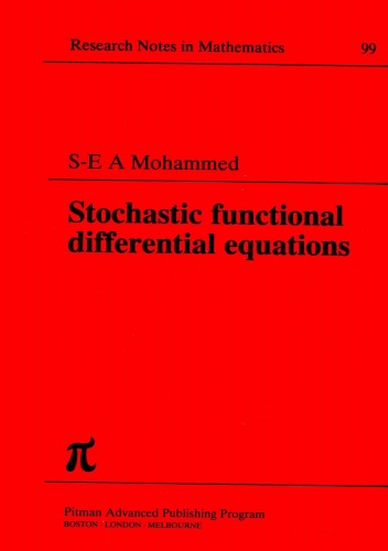 Stochastic Functional Differential Equations (Chapman & Hall CRC Research Notes in Mathematics Series)
