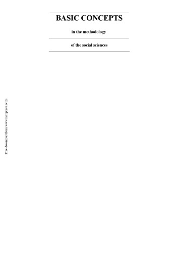 Basic Concepts: The Methodology of the Social Sciences (HSRC studies in research methodology)