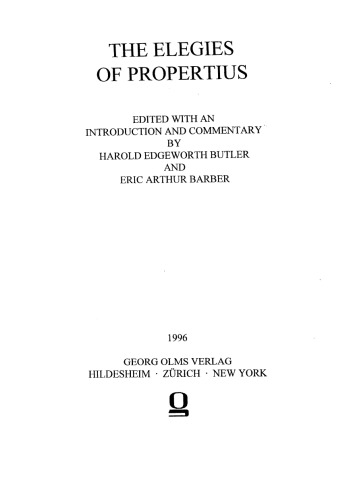 The elegies of Propertius