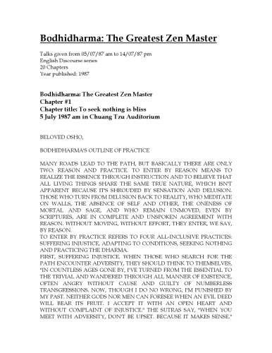 Bodhidharma: The Greatest Zen Master