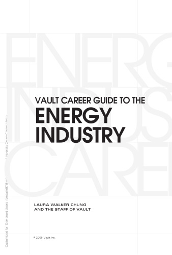 Vault Career Guide to the Energy Industry