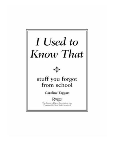 I Used to Know That: Stuff You Forgot from School