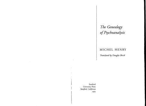 The Genealogy of Psychoanalysis