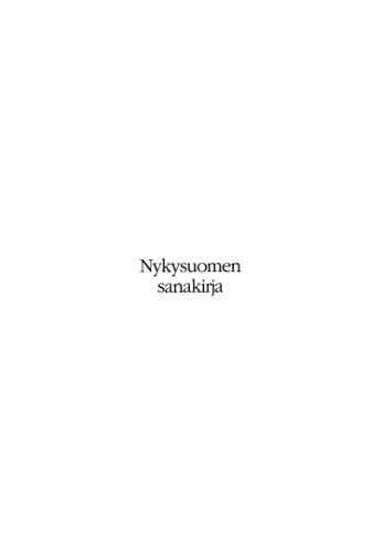 Nykysuomen sanakirja