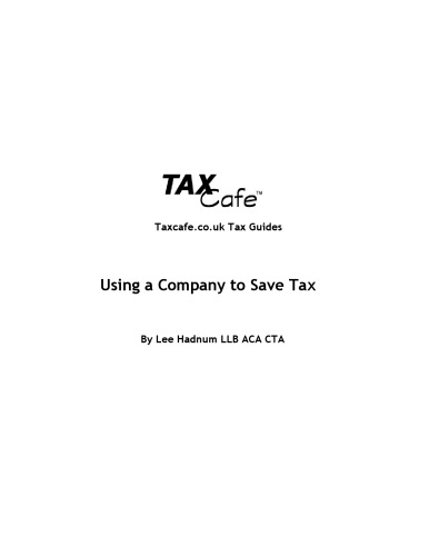 Using a Company to Save Tax