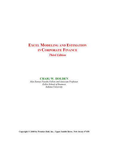 Excel modeling and estimation in the fundamentals of investments