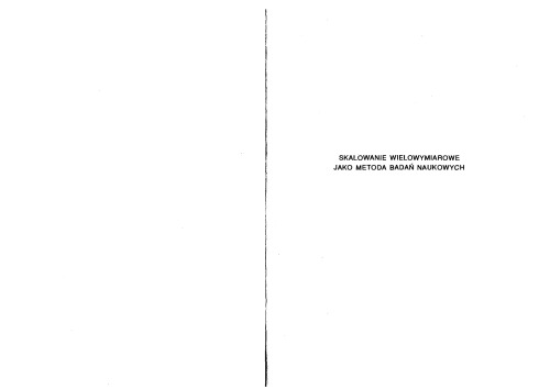 Skalowanie wielowymiarowe jako metoda badań naukowych