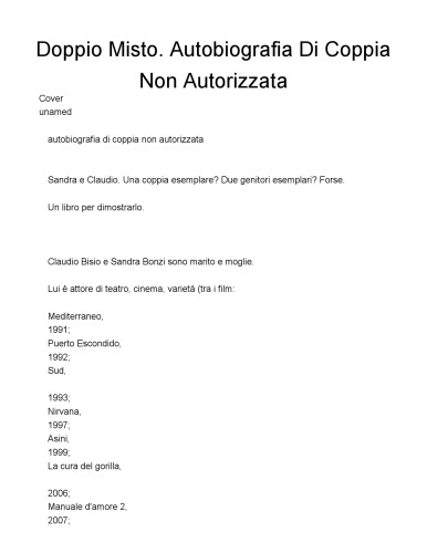 Doppio misto. Autobiografia di coppia non autorizzata